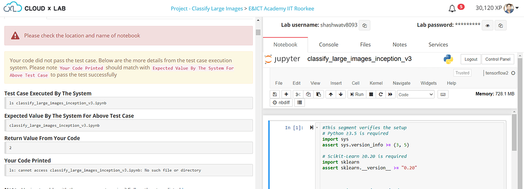 python project 1 issue - python course - cloudxlab... Project - Classify Large Image: Unable to Submit the file - Lab Support ...
